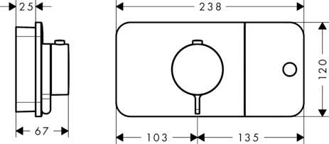 AXOR One Module thermostatique encastré avec 1 fonction, Aspect doré poli