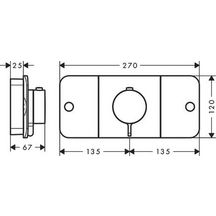 AXOR One Module thermostatique encastré avec 2 fonctions, Rouge doré poli