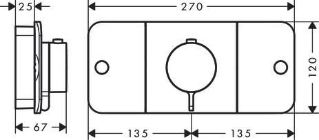 AXOR One Module thermostatique encastré avec 2 fonctions, Rouge doré poli