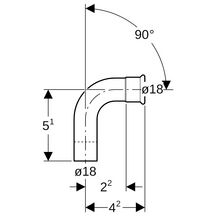 Coude 90 degrés avec extrémité à emboîterD18mm inox réf 30303