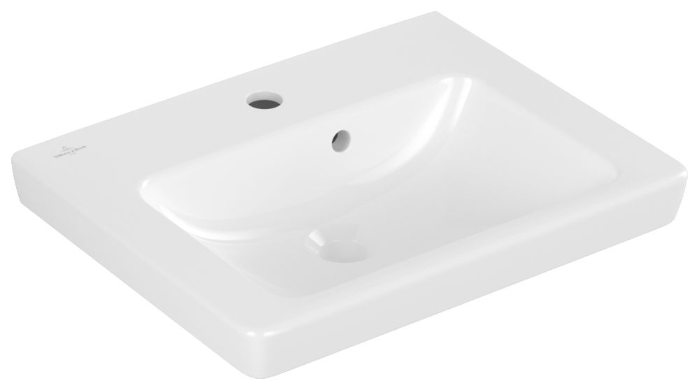 Lave-mains SUBWAY 2.0 pour robinetterie monotrou, trou de robinetterie percé avec trop-plein 500 x 400 mm blanc Réf. 7315F001