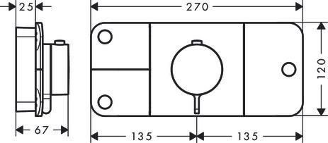 AXOR One Module thermostatique encastré avec 3 fonctions, Aspect acier inoxydable