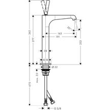 AXOR Citterio E Mitigeur de lavabo 250 surélevé pour vasque libre, bonde à écoulement libre, Bronze brossé