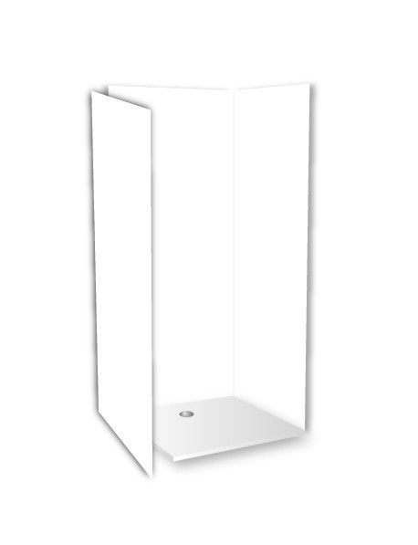 Decofast kit d'angle blanc 200x90 avec profil et cale de montage Réf 400325