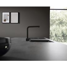 hansgrohe Aquno Select M81 Mitigeur de cuisine 250, avec douchette extractible 2 jets, sBox, Noir mat