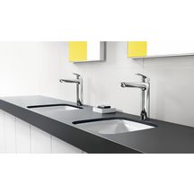 hansgrohe Logis Mitigeur de lavabo 190 sans tirette ni vidage, Noir mat