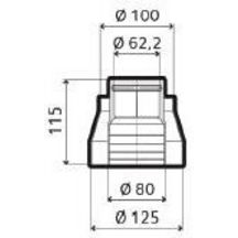 Adaptateur ventouse concentrique horizontale D 80 / 125 vers D 60 / 100 pour chaudière à condensation PHAROS réf. 3318200