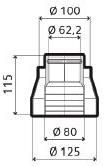 Adaptateur ventouse concentrique horizontale D 80 / 125 vers D 60 / 100 pour chaudière à condensation PHAROS réf. 3318200