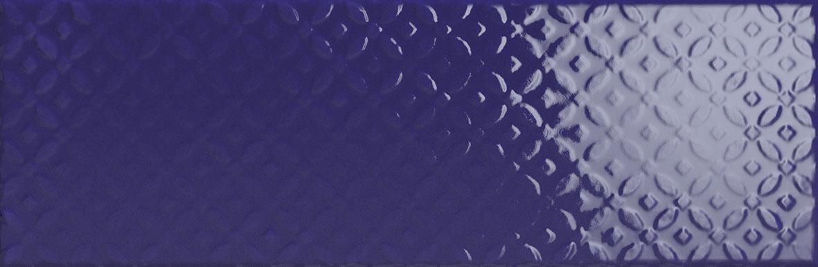 Faïence Cinca Soho bleu cobalt brillant décor 10 x 30 cm 10204/100