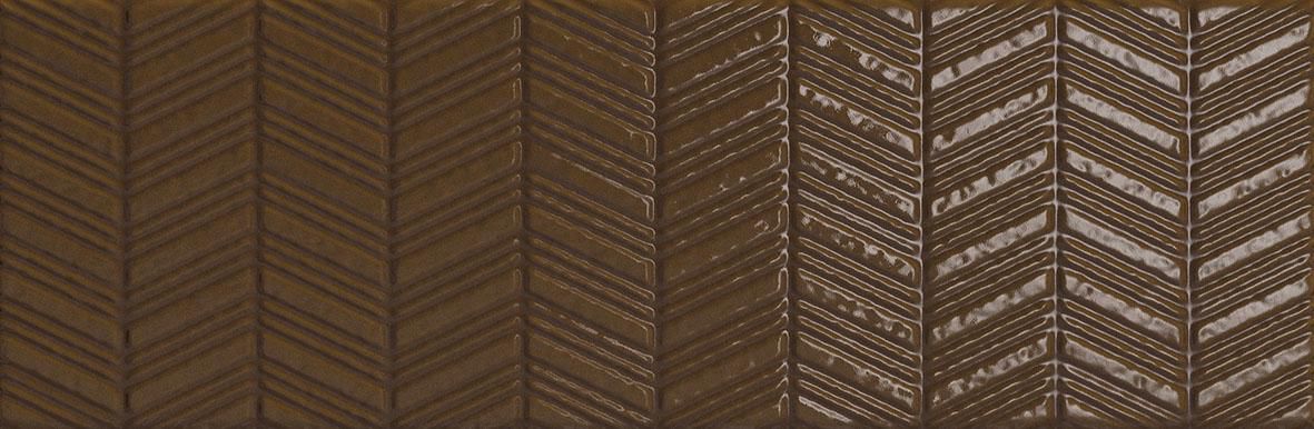 Faïence Cinca Soho chocolat brillant décor 10 x 30 cm 10210/100