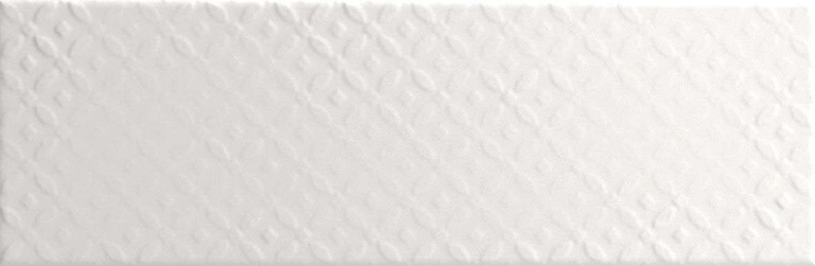 Faïence Cinca Soho blanc mat décor 10 x 30 cm 10300/100