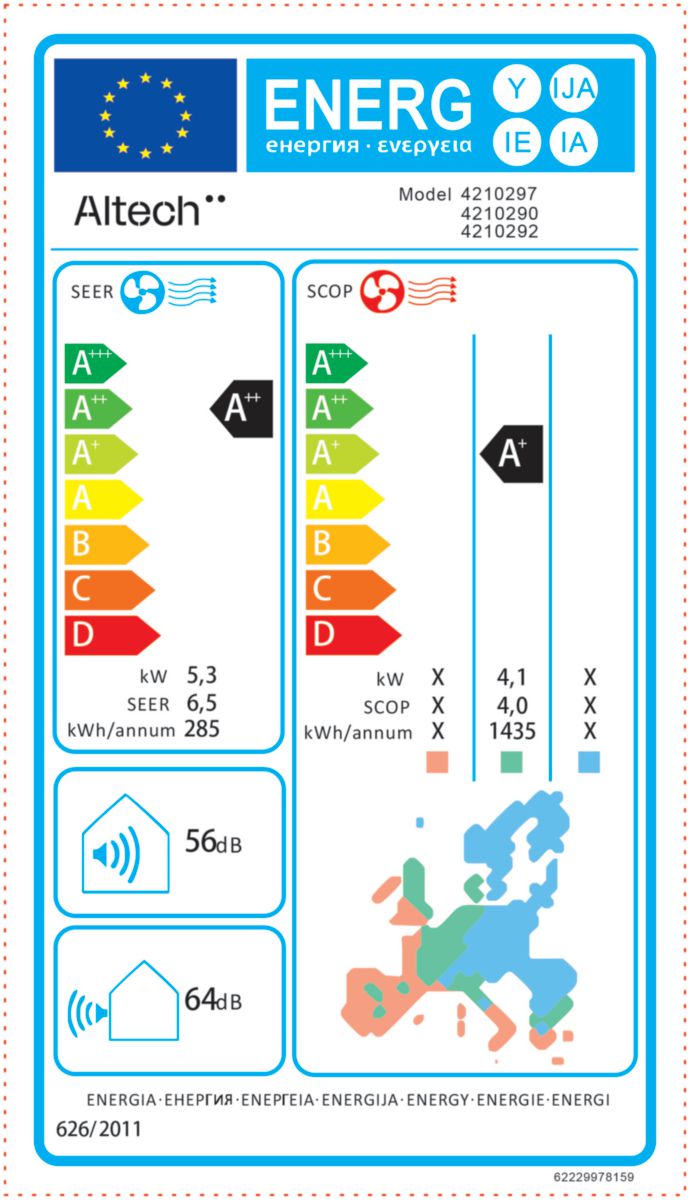 Unité intérieure de climatisation Altech ALTe300 3,2kW mono/multi R32