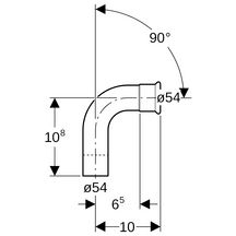 Coude 90 degrés acier avec extrémité à emboîter MF D54mm réf 23308