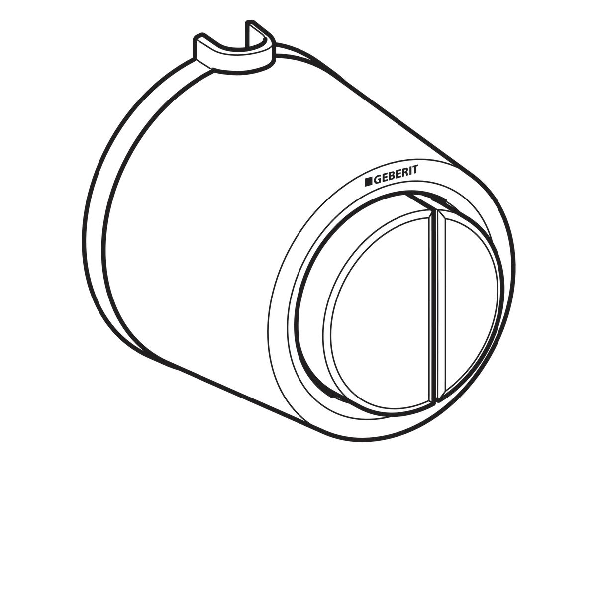 Déclenchement à distance Geberit type 01, pneumatique, pour rinçage double touche, poussoir apparent blanc alpin réf 116048111