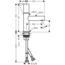 AXOR Uno Mitigeur de lavabo 80, poignée zéro, bonde à écoulement libre, Aspect acier inoxydable