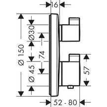 hansgrohe Ecostat S Set de finition pour mitigeur thermostatique encastré avec robinet d'arrêt et inverseur, Noir chromé brossé