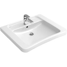 Lavabo vita TARGA ARCHITECTURA trou de robinetterie central percé sans trop-plein 650 x 550 mm blanc Réf. 51786801