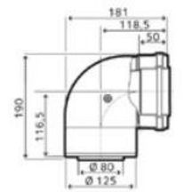 Coude de sortie 90° pour chaudière à condensation réf. 3318091