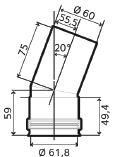 Coude latéral 20° 60 / 100 réf. 3678033