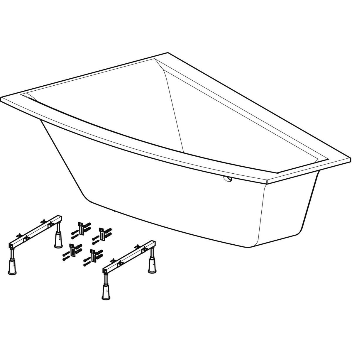 Baignoire RENOVA PLAN version droite standard 160x100 blanc réf.00060900000