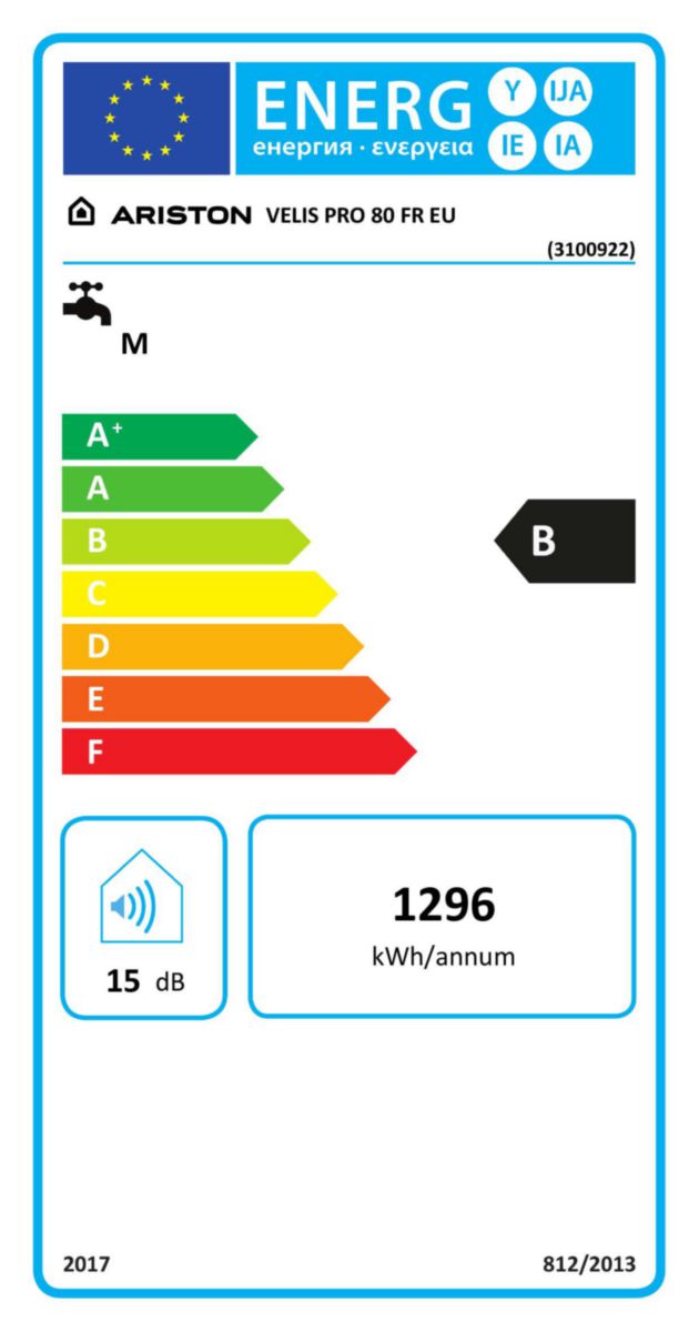 Chauffe-eau électrique plat multi position Velis PRO 80 litres installation verticale ou horizontale gauche classe énergétique B Réf. 3100922