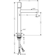 AXOR Uno Mitigeur de lavabo 260 Select sans tirette ni vidage, Rouge doré poli