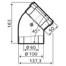 Coude 45° diamètre 60 / 100 (x2) réf. 3318004
