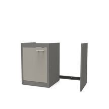 Meuble bas cuisinette CLIPMETAL COLOR 120 cm, Coloris Aluminium