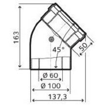 Coudes (x2) condensation 45°diamètre 60 / 100 réf. 3318076