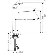 hansgrohe Logis Mitigeur de lavabo 190 sans tirette ni vidage, Noir mat