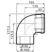 Coude condensation 90 diamètre 60 / 100 réf. 3318075