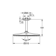 Ensemble douche de tête et bras plafonnier 142 mm, 1 jet Rainshower Mono 310 Chromé Réf : 26560000