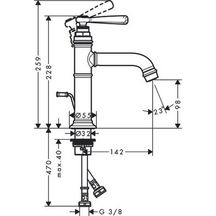 AXOR Montreux Mitigeur de lavabo 100 avec tirette et vidage, Aspect doré brossé