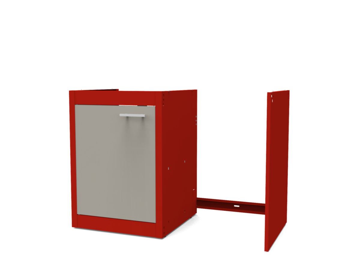 Porte de caisson associée meuble bas cuisinette CLIPMETAL COLOR 120 cm, Coloris Soie