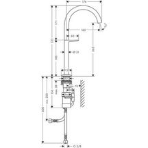 AXOR One Mitigeur de lavabo Select 270 surélevé, bonde Push-Open, Noir chromé poli