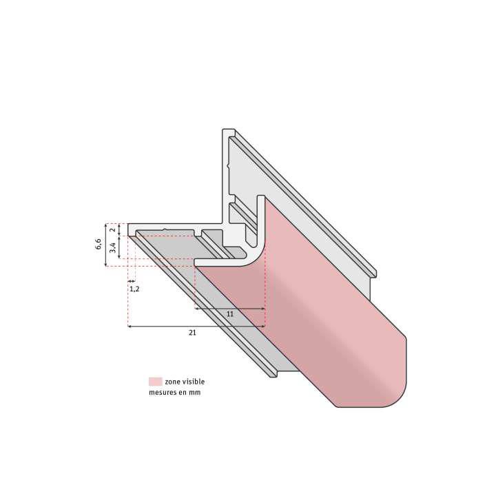 Profilé d'angle extérieur 90° pour panneaux Vipanel épaisseur 3 mm hauteur 1200 mm argent mat Réf. 1420000412