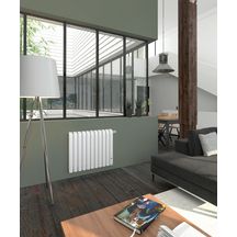 Radiateur électrique Connecté Mythik horizontal aluminium satiné 1500W Réf. 460151