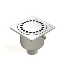 Siphon de sol 10401 avec rosette libre - inox - 100x100 mm - H. 69 mm