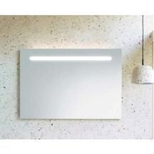 Miroir avec éclairage Eclairage LED 5700 K CEE F1 Interrupteurs tactiles On/Off anti-buée 38 W 2 ports USB type A 1 support pour téléphone portable caisson aspect Réf. SIIX150