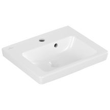 Lave-mains SUBWAY 2.0 pour robinetterie monotrou, trou de robinetterie percé avec trop-plein 500 x 400 mm blanc ceramicplus Réf. 73155GR1