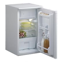 Réfrigérateur 2*, 84L (81L net), compartiment freeze, dégivrage semi-automatique, porte réversible, puissance : 83 Watts.