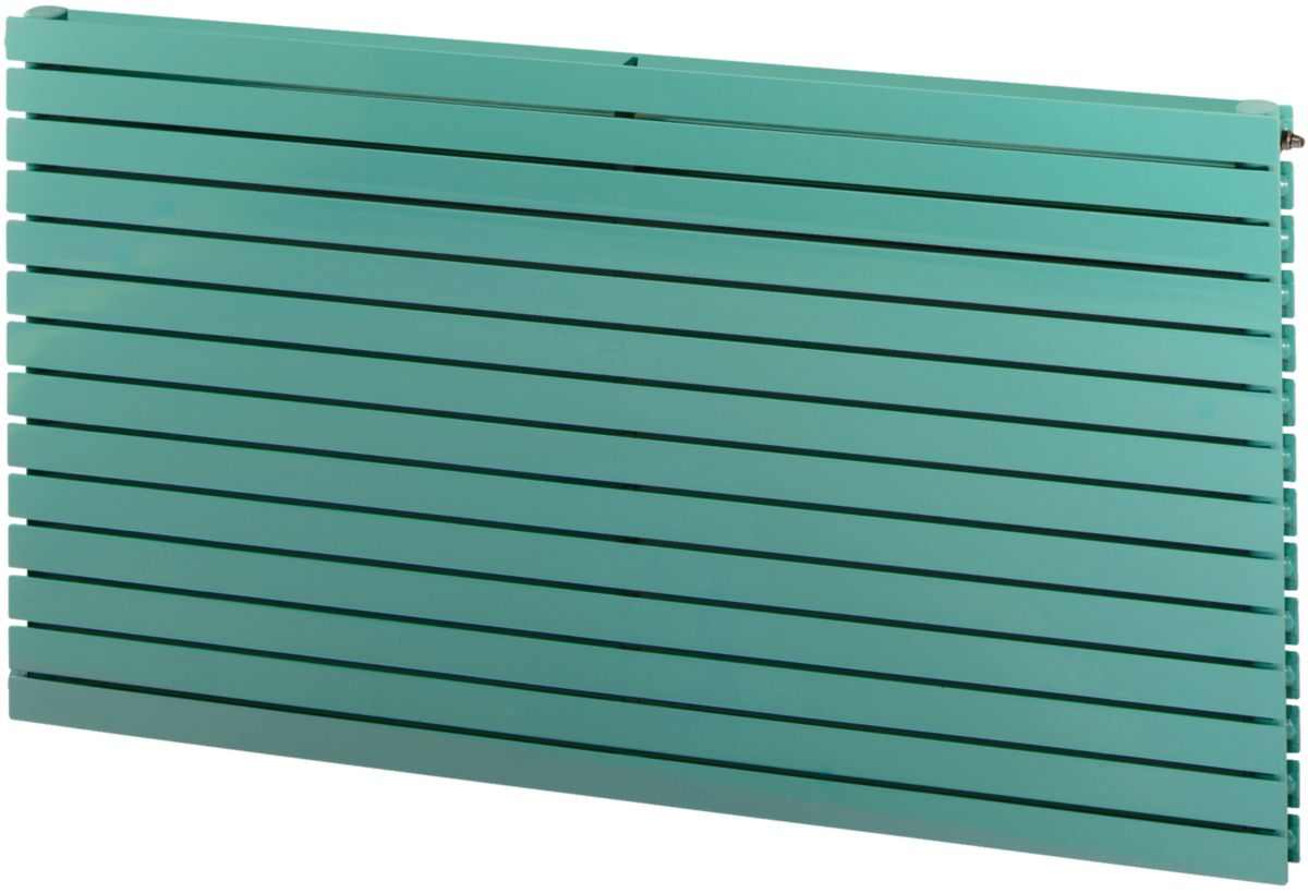 Radiateur eau chaude Acova Altaï horizontal double, puissance 495W (dT50), hauteur 440 mm, largeur 600 mm, 10 éléments, raccordement latéral de même côté, appareil réversible gauche/droite, Blanc RAL 9016 Réf. VYD-044-060