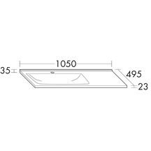 Plan céramique FREE Essento 2.0 avec vasque à gauche L105 x P.49.5 cm finition blanc réf: SFPS105GC0001