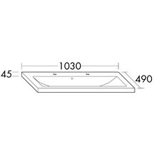 Plan de toilette en céramique EQIO SMART L.103 x P.49 avec 2 trous de robinetterie et système d´évacuation compris siphon gain de place inclus finition Blanc alpin réf: SFQS103C0001