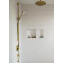 hansgrohe ShowerSelect S Set de finition pour mitigeur thermostatique encastré avec 2 fonctions, Aspect doré poli