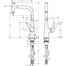 hansgrohe Talis Select M51 Mitigeur de cuisine 300, avec douchette extractible 1 jet, Aspect acier inox