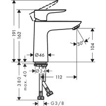 hansgrohe Talis E Mitigeur de lavabo 110, sans tirette ni vidage, Noir chromé brossé