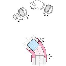 Coude de rallonge à 45° 60-100mm Réf. 0020199404