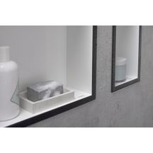 hansgrohe XtraStoris Individual Niche murale 300/150/100 blanc mat avec cadre design, Noir mat