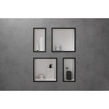 hansgrohe XtraStoris Individual Niche murale 300/150/100 blanc mat avec cadre design, Noir mat